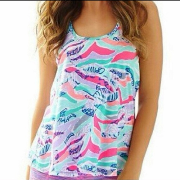 Lilly Pulitzer Tops - Lilly Pulitzer LUXLETIC Tank Top Multicolor Tiger